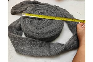 JINRUISI Grade #0000 Steel Wool 22FT Roll Steel Wool Roll Hardware Cloth for Cleaning, Remove Rust, Buffing Wood and Metal Finishes，Steel Wool Fill Fabric DIY Kit (2 Rolls Totally 44FT)