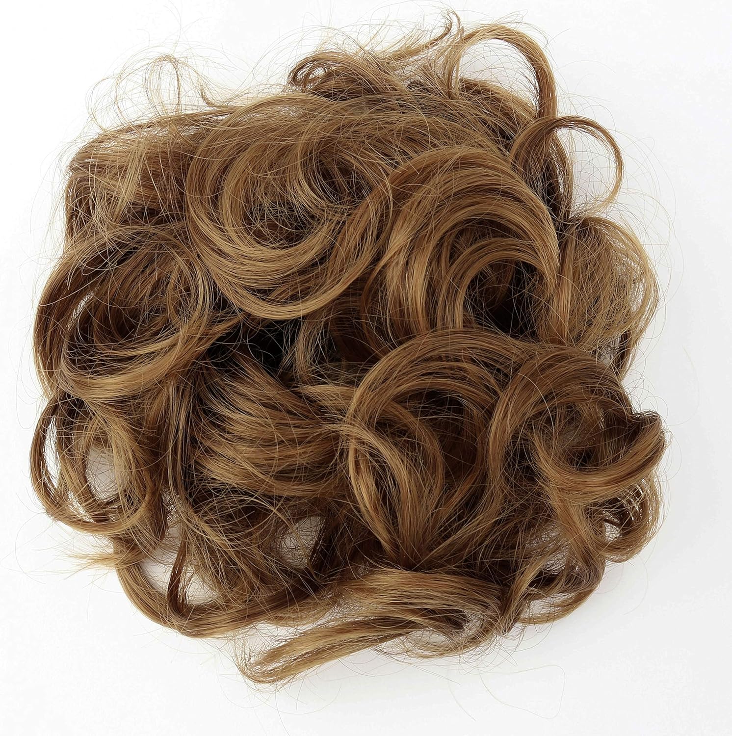 CAISHA Large Hairpiece Scrunchy Instant Updo Curly Messy Bun Light Brown Mix G16E, Light coffee mix - Image 4
