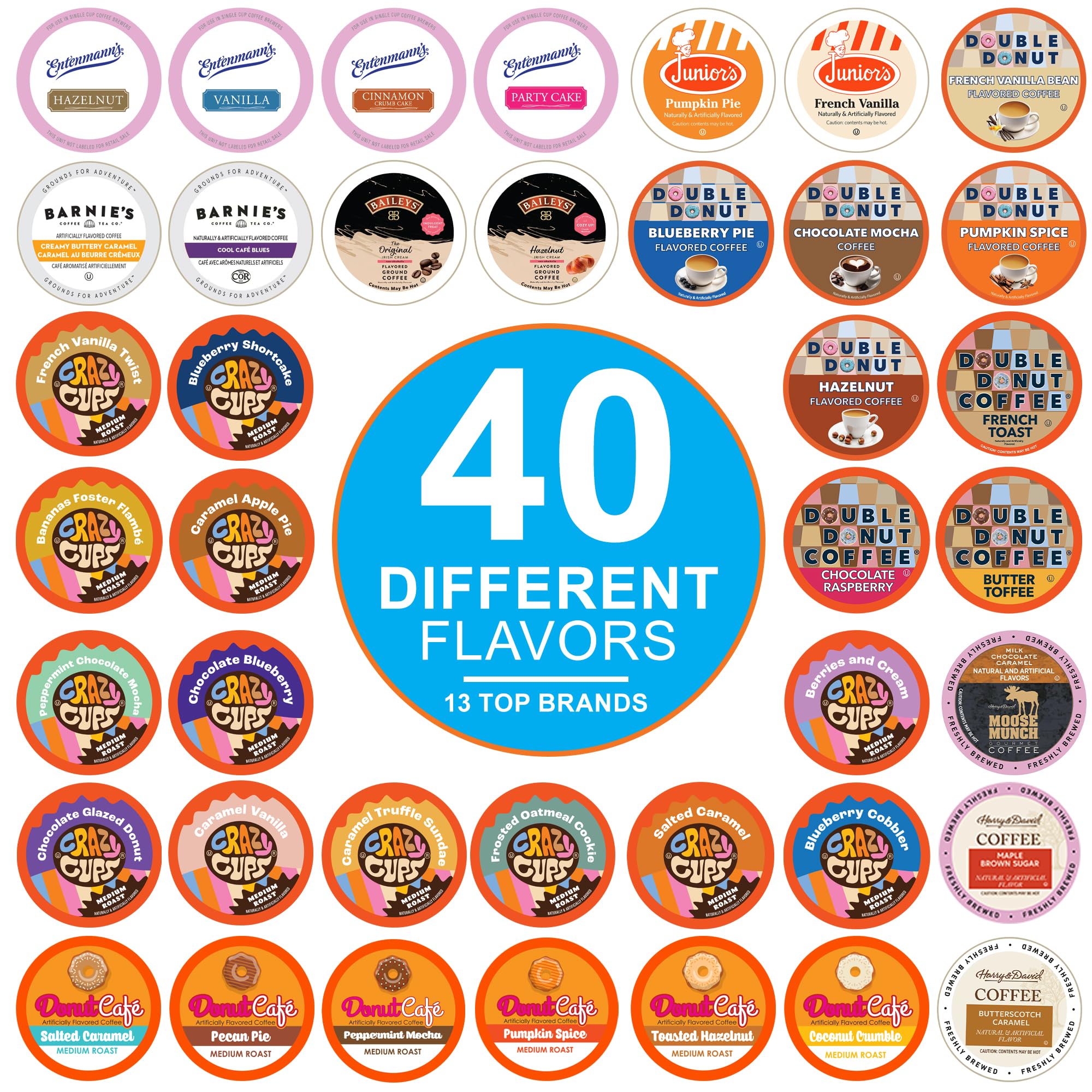 Crazy Cups Flavored Coffee Pods Variety Pack for Keurig K Cups Brewers ...