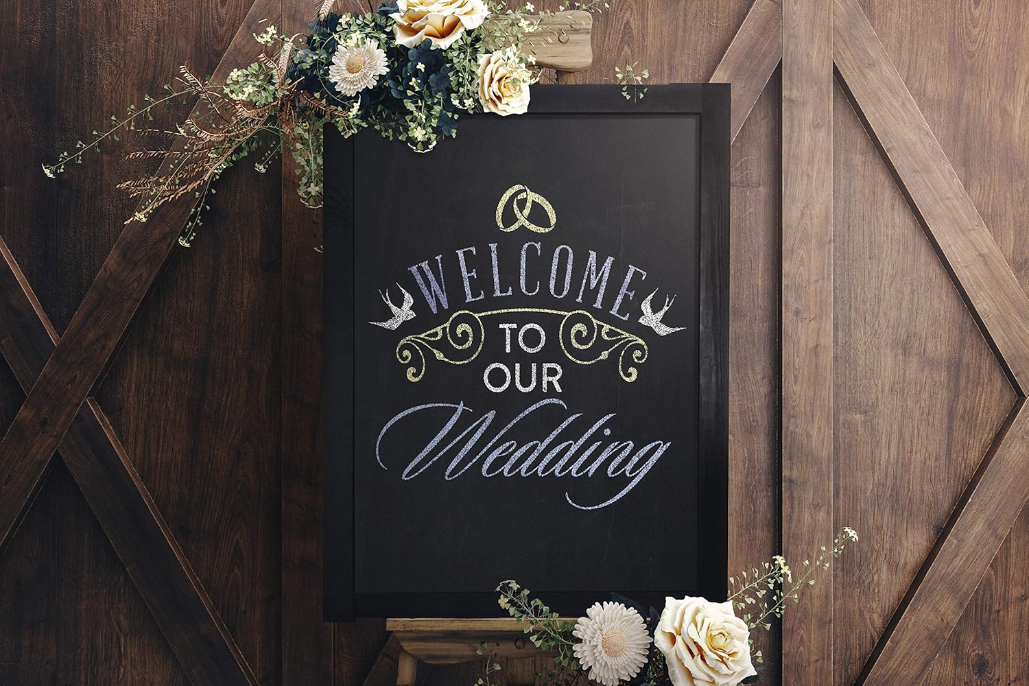 Chalkboard - Magnetic, Non-Porous - Vintage Decor - Chalk Board for Wedding, Kitchen, Bar, Restaurant, Menu & Home - Chalkboard Sign - Wall Mounted, Framed Chalkboard - Black (18" x 24") : Office Products