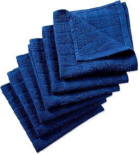 Nirisha Cotton Terry Dish Cloth - 6 Pack - Royal Blue - 12 x 12 Inches - 400 GSM - 100% Ringspun 2 Ply Cotton - Box Weave - Soft & High Absorbent