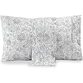 Valerian Paisley Printed Pillowcases 2-Piece Set Egyptian Quality 1500 Thread Count Timeless Classic Designs Soft and Smooth Weave, Wrinkle Resistant, Paisley King Pillowcase, Gray