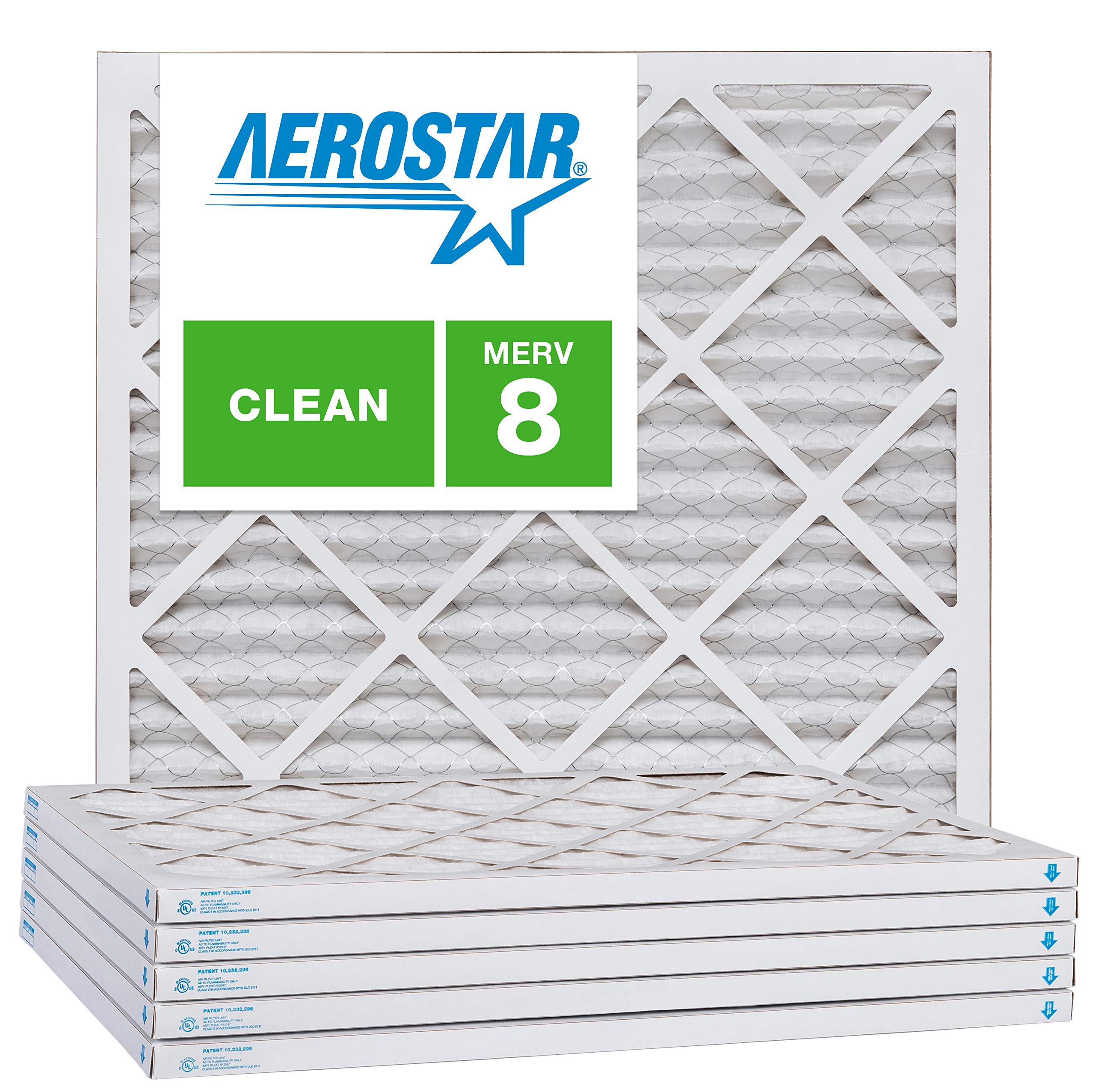 Aerostar Air Filters 19 1/2 x 19 1/2 x 1 MERV 8,Healthier Air For Your Home, 19 1/2" x 19 1/2" x 3/4", Box of 6 Image