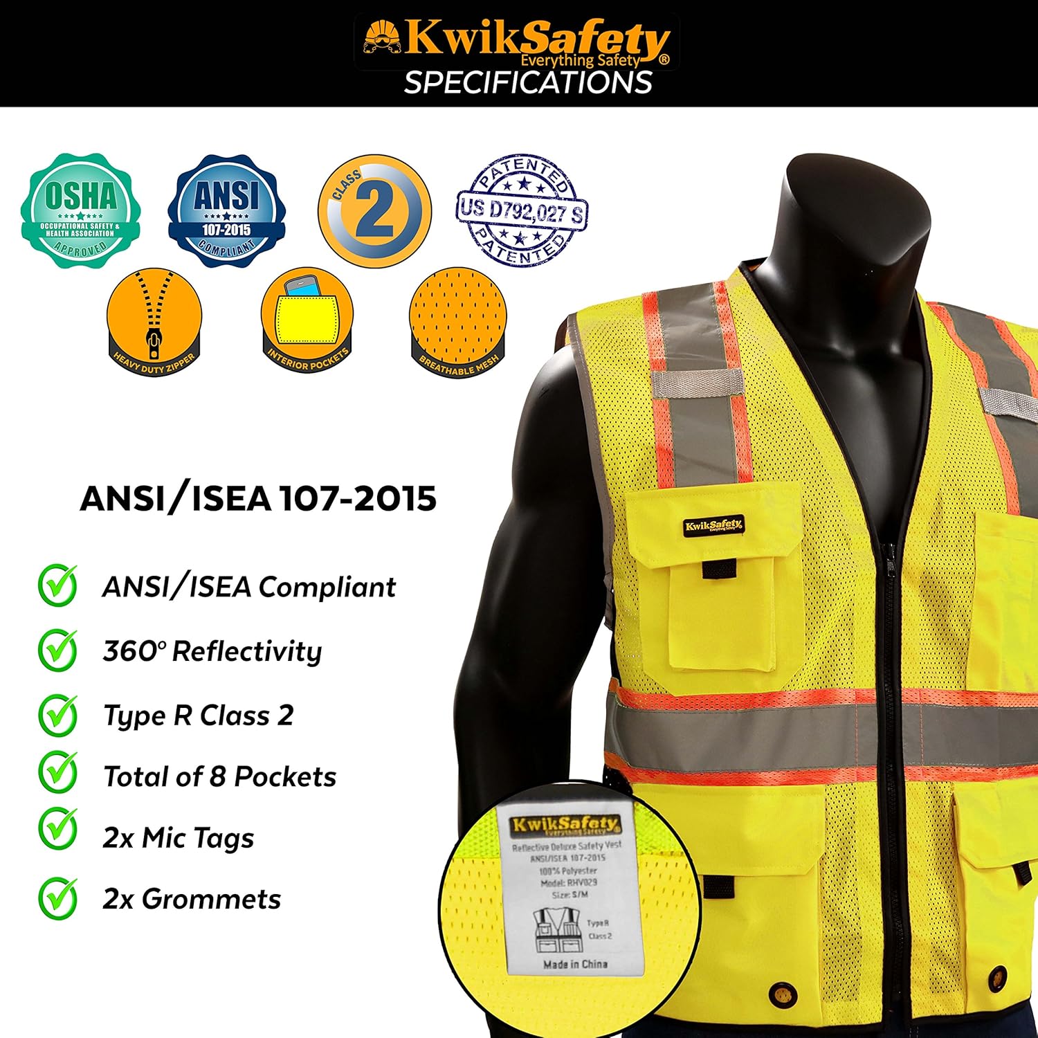 Equipement Et Materiel De Securite Homme Femme Haute Visibilite Ultra Robuste Et Reflechissant A Fermeture Eclair Veste De Securite Avec Poches Securit Eacut Kwiksafety Orange Classe 2 Deluxe Gilet Haute Visibilite Bricolage Lpe Electronics De
