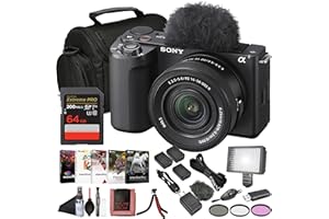 Sony ZV-E10 II Mirrorless Vlogging Camera Kit with 16–50 mm OSS Lens (ZVE10M2KB) – 26 MP APS-C Sensor | 64GB Memory Card, Filter Kit, Photo Software, Bag, 2 x NP-FZ100 Battery and More