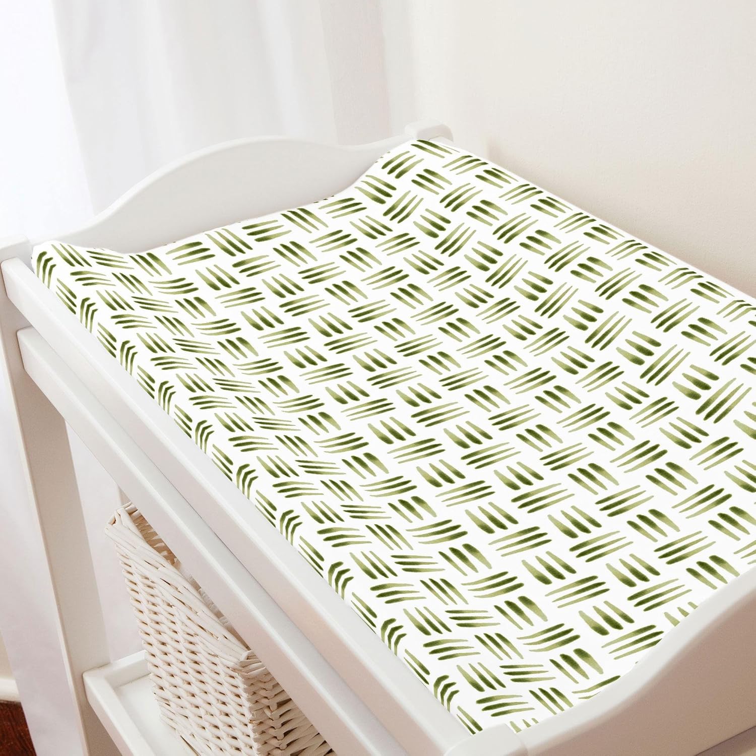 Carousel Designs Sage Basket Changing Pad Cover Organic