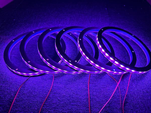 SANDO TECH 6PCS 8″ RGB COLORS SHIFT CAR LED SPEAKER DECORATIVE LIGHT KIT SPACER RING LIGHT COAXIAL SPEAKER LIGHTS BLUETOOTH APP & REMOTE CONTROLLED