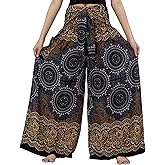 B BANGKOK PANTS Women's Boho Palazzo Pants Yoga Wide Leg Pants