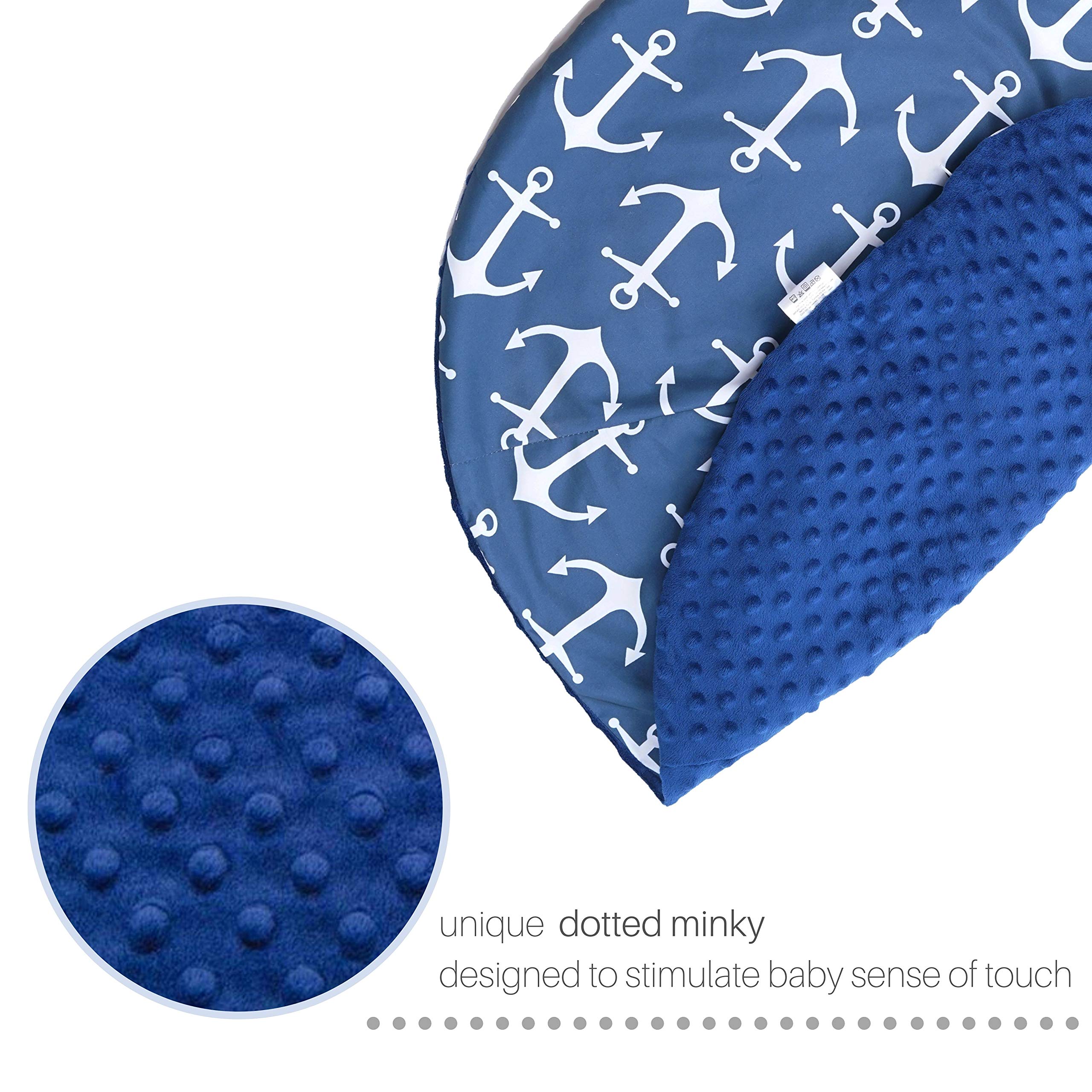 Mila Millie Water Resistant Nursing Pillow Cover | Premium Quality Soft Wipeable Fabric | Navy Blue Anchor Pattern | Minky Slipcover | Best for Breastfeeding Moms | Baby Boy Girl | Hypoallergenic