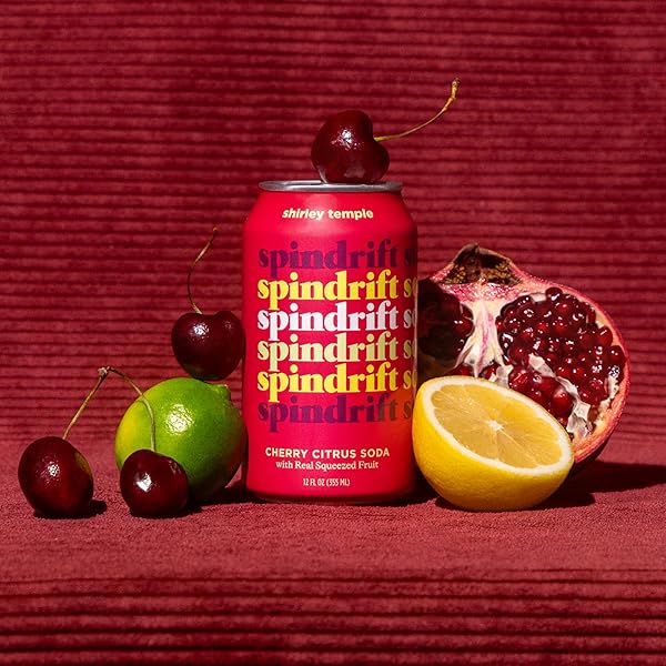 SPINDRIFT “SHIRLEY TEMPLE” CHERRY CITRUS SODA MADE WITH REAL SQUEEZED FRUIT 12 PACK CASE
