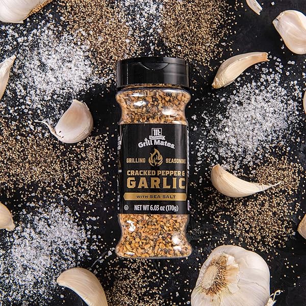 MCCORMICK GRILL MATES CRACKED PEPPER & GARLIC GRILLING SEASONING, 6.03 OZ