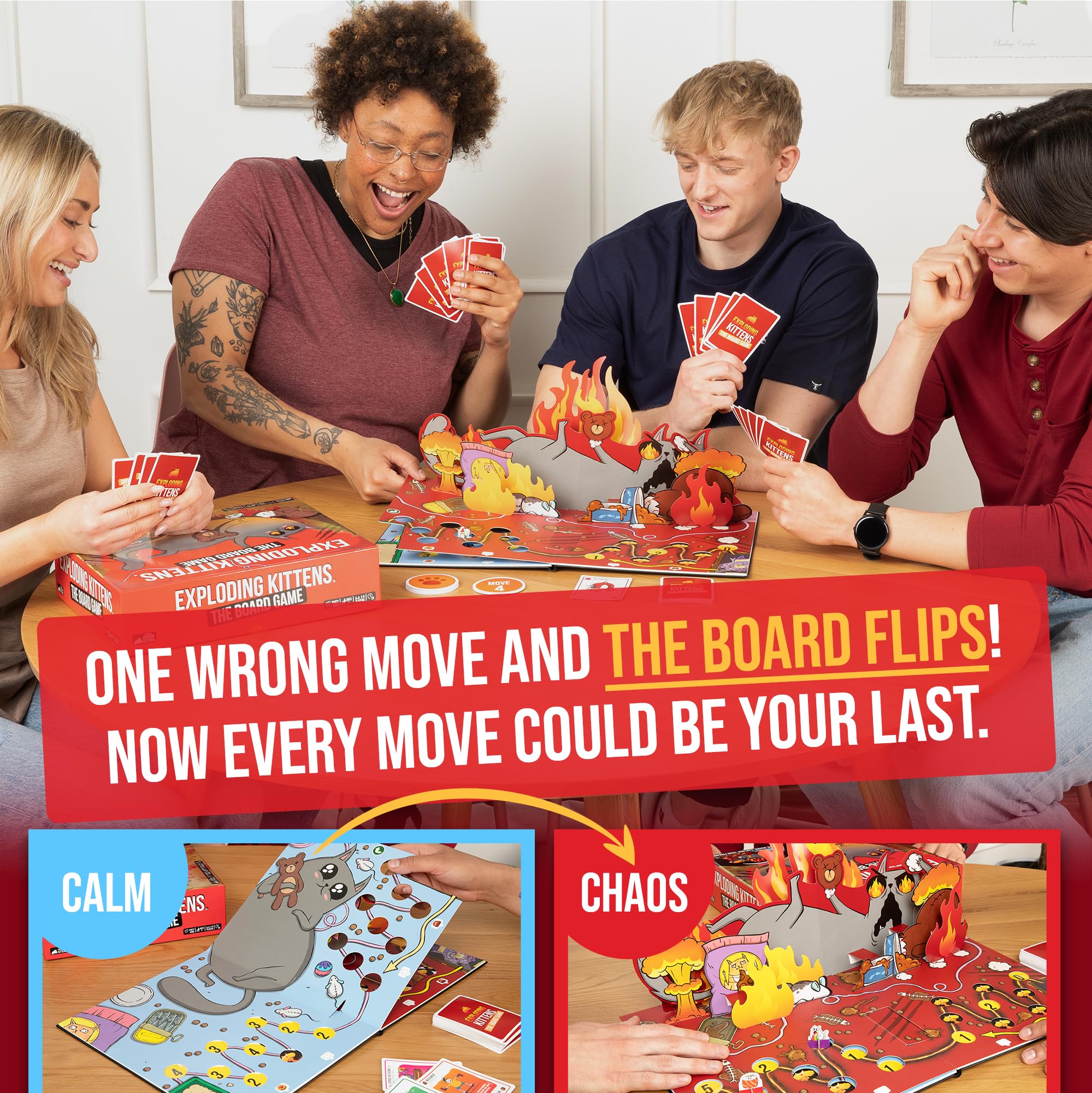 Exploding Kittens: The Board Game - The Action Packed Party Game to Celebrate 10th Birthday - 2-6 Players Aged 7+ - Great for Adults, Teens, Collectors, Kids