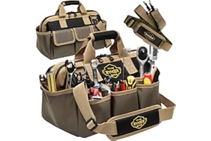 THE RYKER BAG The Ryker Heavy Duty Tool Bags for Men/Women. 14 Inch Small Wide Mouth Mechanic/plumber/Contractor/Electrician Tool Bag Organizer 22Pockets Soft Portable Tools Bags Organizer Toolbag for plumbing