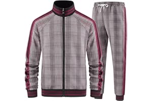 Aiozowa Men's Tracksuits Sets Full-zip Long Sleeve Sweatsuit Active Jackets and Pants 2 Piece Outfits
