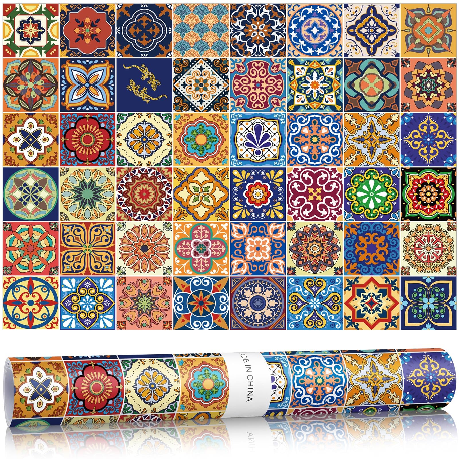 Photo 1 of Gersoniel 10 Sheets Mexican Talavera Tiles Drawer Liners for Dresser 19.5 x 14 Inches Mexican Talavera Scented Drawer Liners Non Adhesive Scented Paper for Fragrant Home Shelf Closet (Linen)