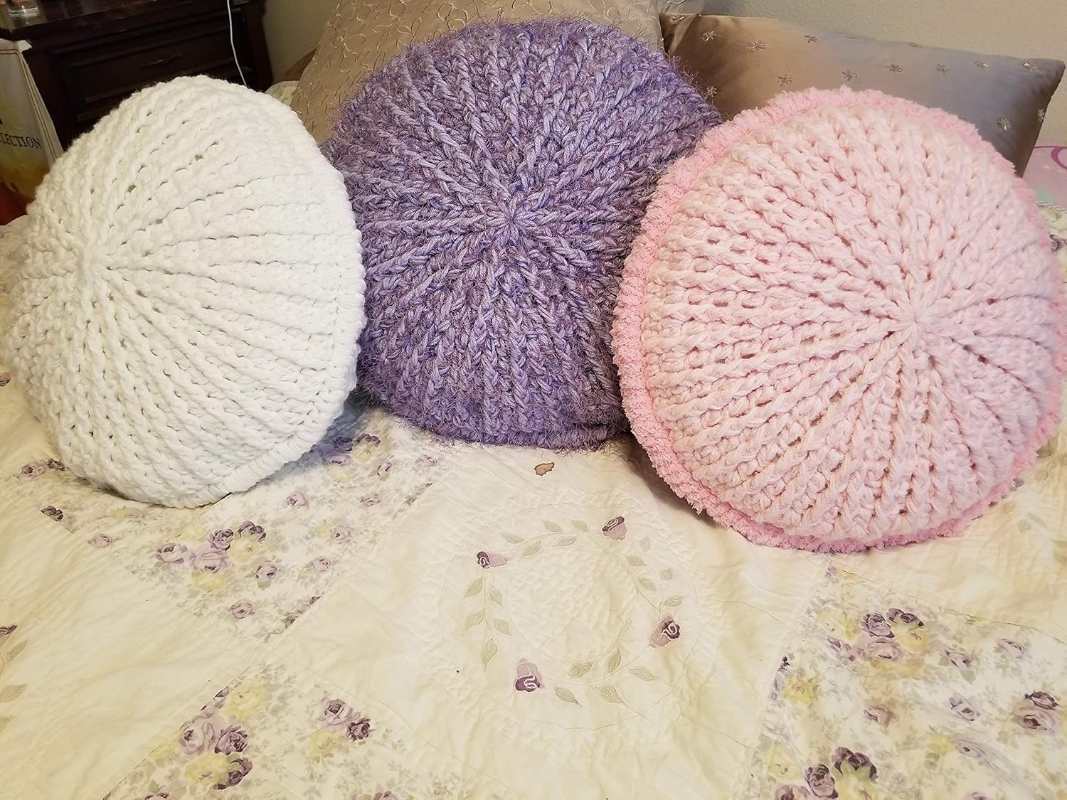 Amazon Com New Crocheted Round Pillow Poufs 17 Handmade