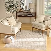 Nourison Washable Charm Beige Ivory 6' x 9' Area Rug - Easy Clean, Non Shedding, Bed Room, Living Room, Dining Room, Kitchen 