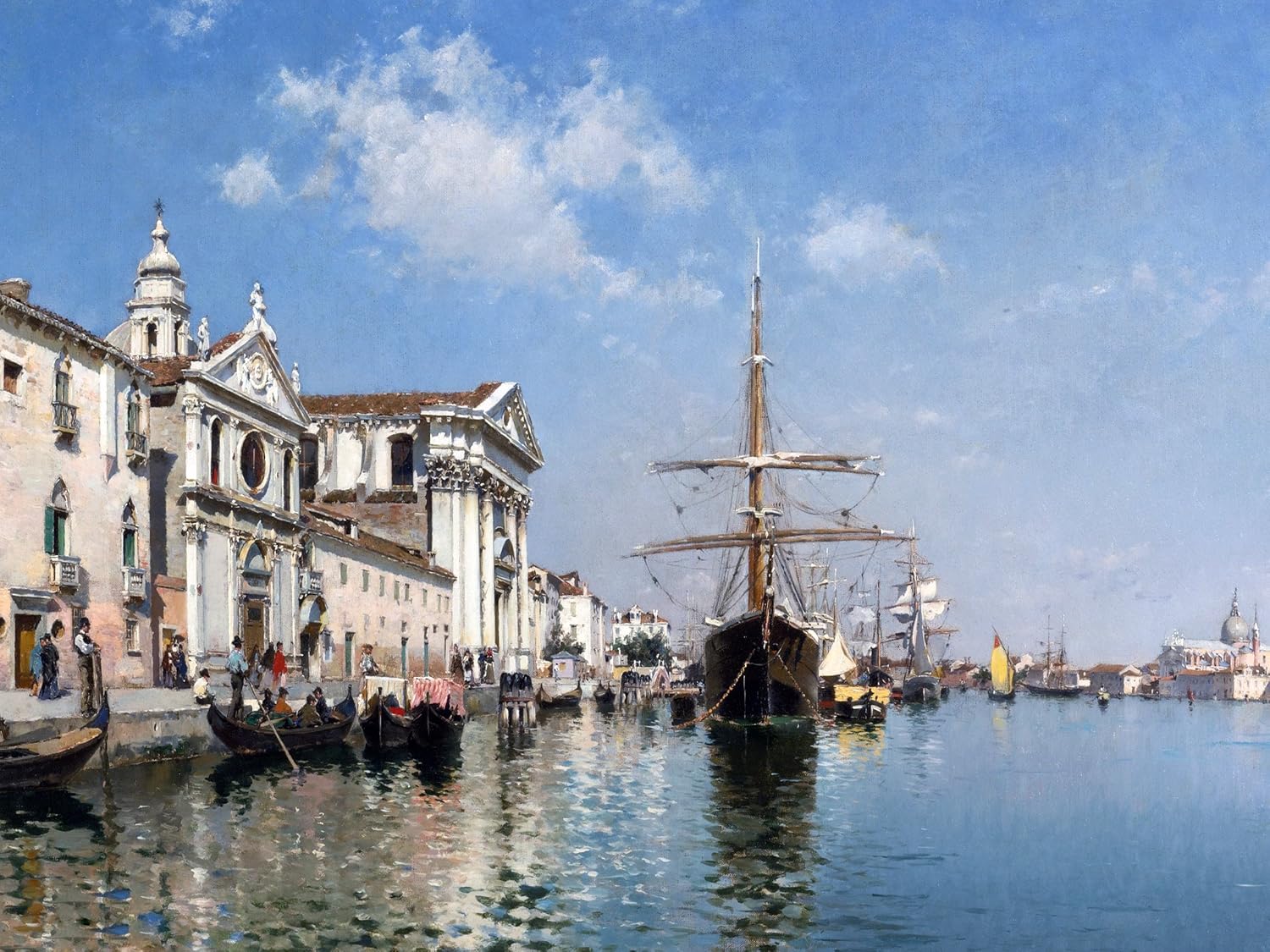 CHURCH VENICE F. Campo water boats ship Tile Mural Backsplash Art Marble Ceramic