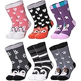 Color City Kids Non Slip Fuzzy Socks Toddlers Boys Girls with Grips Anti-Slip Cozy Fluffy Winter Warm Slipper Socks