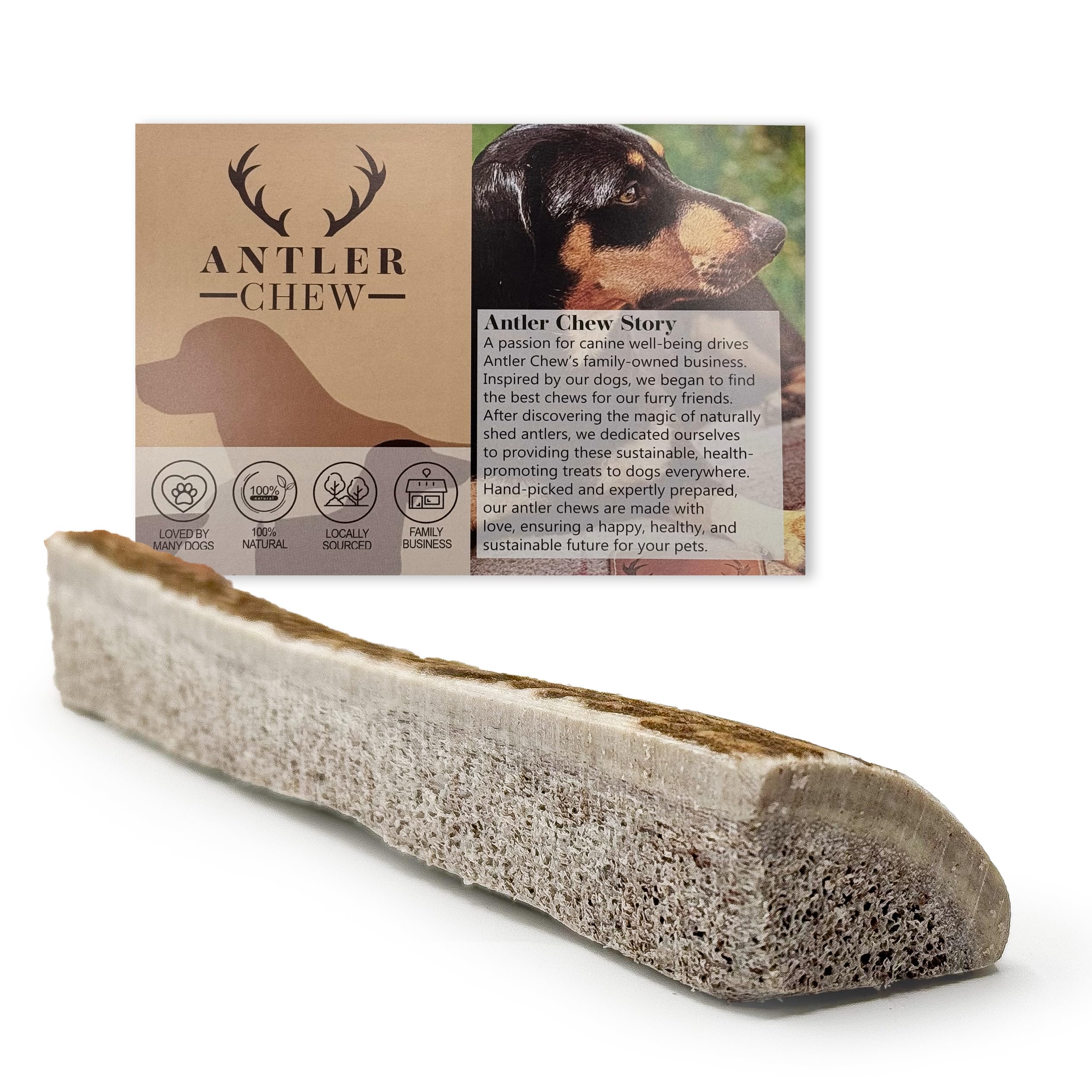 Antler Chew – Pizza Cut Deer Antlers for Dogs (30–40g, 7cm) | Soft Split with Extra Marrow | Natural Puppy & Small Dog Chew | Grain-Free, Odourless, Easy to Chew, Dental Health Support