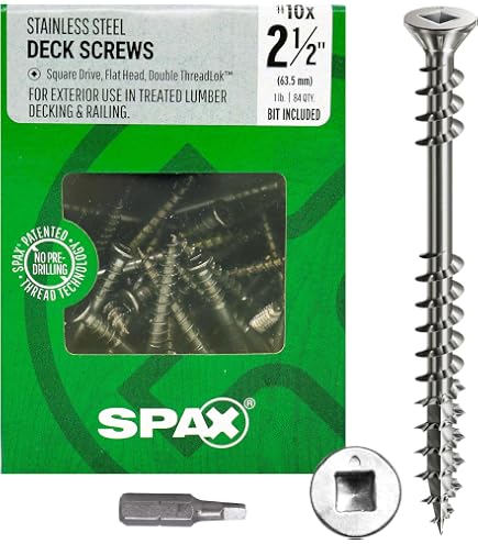 Amazon.com: SPAX #10 x 2-1/2in. Flat Head Stainless Steel Screw