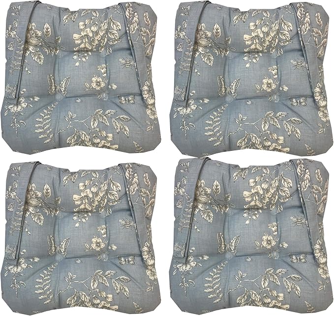 Maple Textiles Set of 4 Kitchen Dining Garden Chair Seat Pads padded