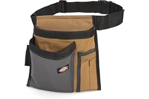 Dickies 5-Pocket Single Side Tool Belt Pouch/Work Apron, Durable Canvas Construction, Adjustable Belt for Custom Fit