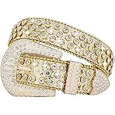 Yanyun Studded Rhinestone Belts For Men Women Luxury BB Belt Y2K Bling Design Leather Shiny Diamond Christmas Gifts Belt