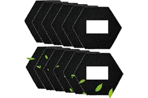 SHUREX 12-Pack Universal Stick-on Trash Can Odor Absorbing Filters, Activated Charcoal Purifying Deodorizer for Trash Cans, Compost Buckets, Countertop and Recycle Bins (6.7-inch-Hexagonal)