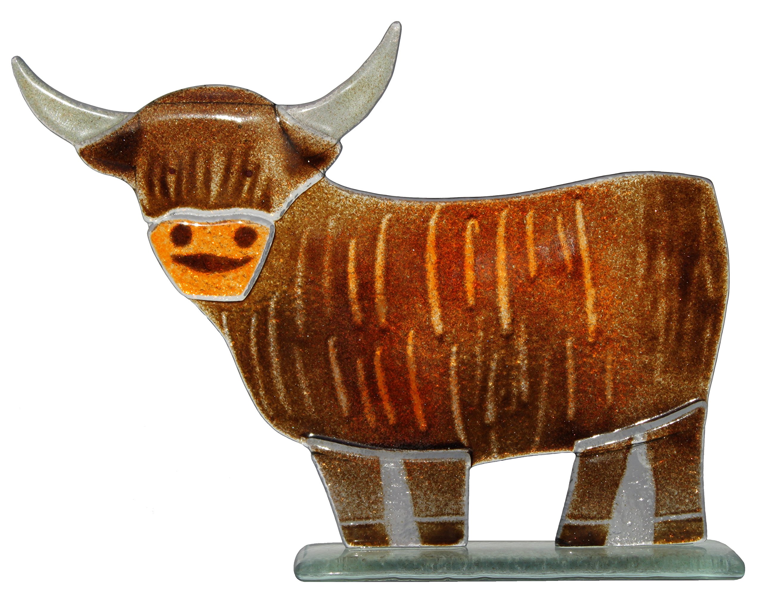 D&J Glassware Fused Glass in a Highland Cows Collection - Hamish the Cow
