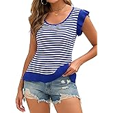 ZAFUL Womens Summer Short Sleeve Sweater Vest Ruffle Knit Tank Top Pullover Crop Tops Crochet Cami Shirts