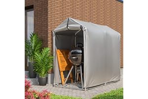 Devoko Outdoor Storage Shed 6 x 3 FT Portable Storage Shed Waterproof Outdoor Carport Shelter with Roll-up Zipper Door for Bike, Motorcycle, Garden Storage