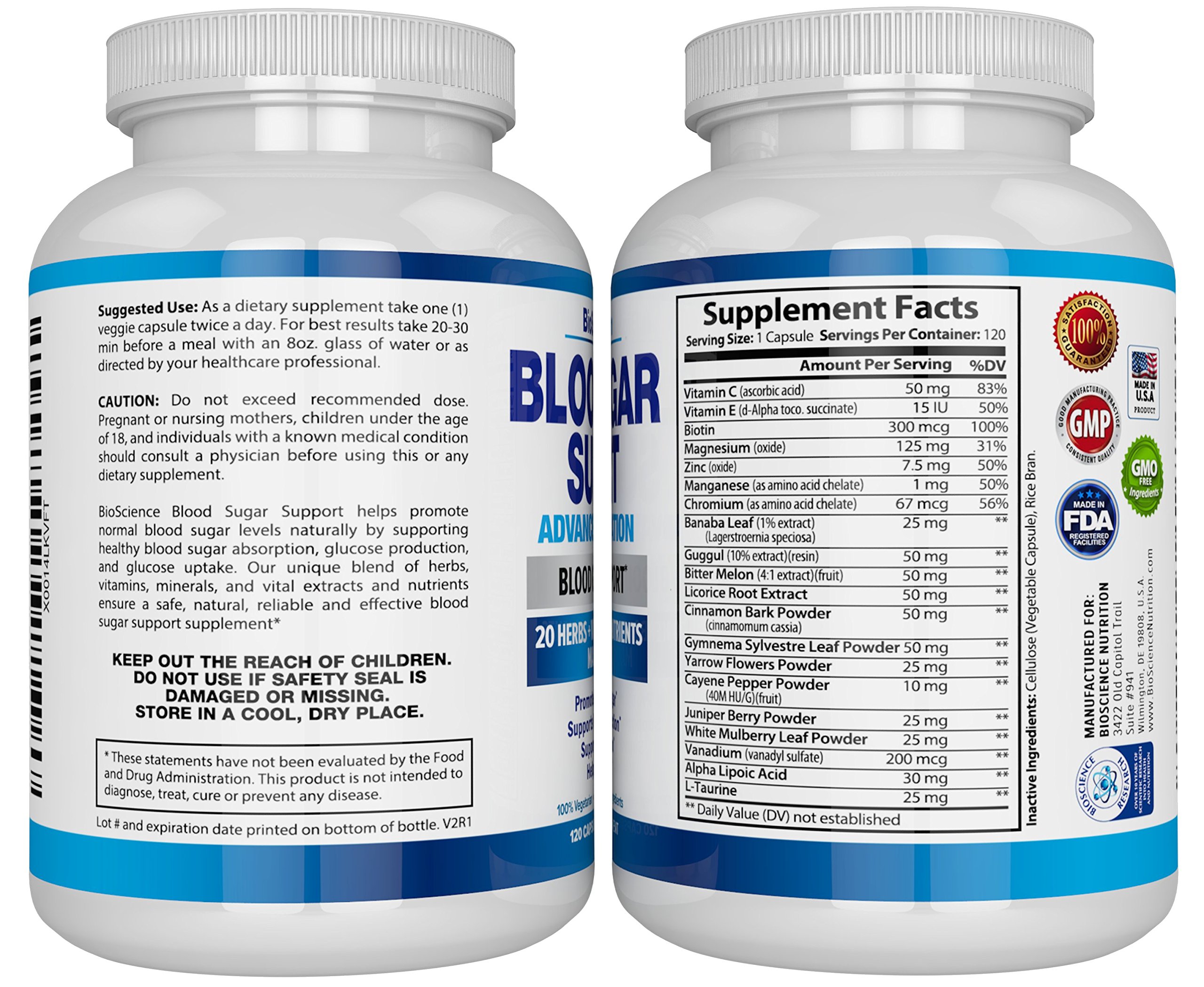 Blood Sugar Support Supplement 20 HERBS Multivitamin for Blood Sugar