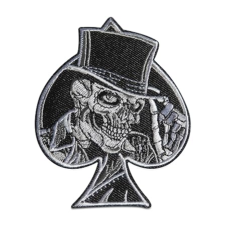 Finally Home Totenkopf auf Pik Bügelbild Patch zum Aufbügeln | Patches, Aufbügelmotive