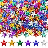 JANYUN 800 Pcs Christmas Acrylic Star Rhinestones, Christmas Star Flat Back Gems Colorful Star Table Scatter for Vase Filler DIY Crafts Home Decor (Multicolor)