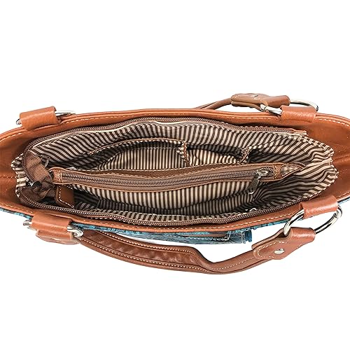 Zelris Women's Western Fringe Crossbody Wallet - Turquoise Concho, Suede Trifold With Detachable Strap