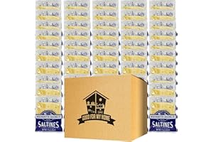 Saltine Crackers Bundle, Includes Fifty 0.26 Oz of West Minster Saltine Crackers England Style. All Natural Saltines Crackers Snack Packs. Soup and Tea Crackers. Comes with a Good For My Home Box!