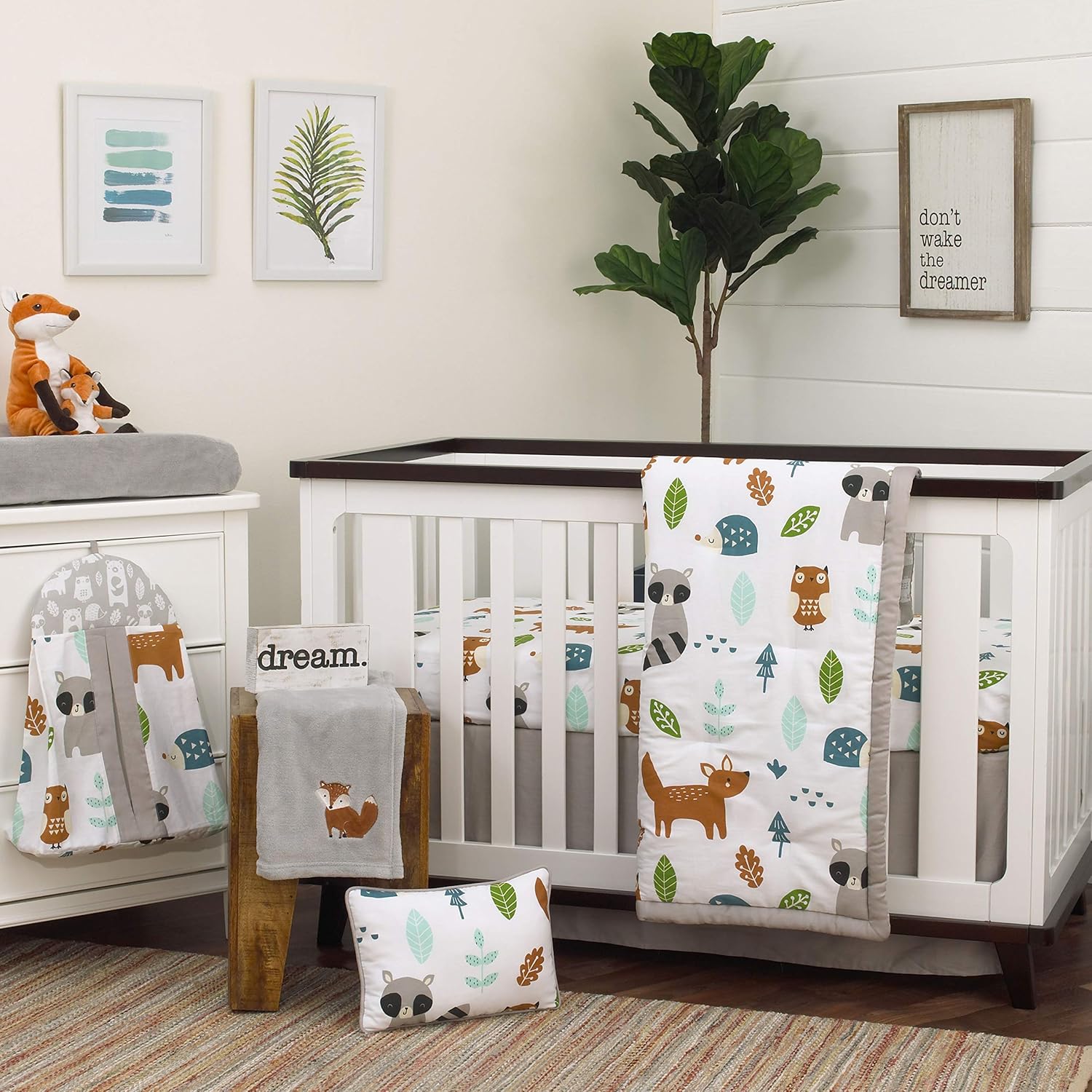 crib bedding set woodland