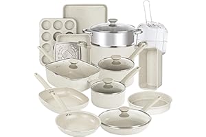 Granitestone 20 Pc Pots and Pans Set Non Stick, Kitchen Cookware Sets, Non Stick Pots and Pan Set, Pot and Pan Set, Diamond Coated Nonstick Cookware Set, Non Toxic Cookware Set, Dishwasher Safe
