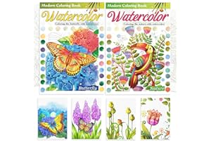 2Pcs Adults Water Coloring Book: 24 Advanced Exquisite Patterns – 100% Cotton 300gsm Paper, A4 Size – for Beginners & Profess