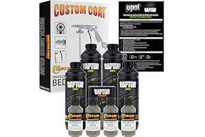 Custom Shop Dove Gray Urethane Spray-On Truck Bed Liner Kit and Custom Coat Spray Gun with Regulator, 4 Liters