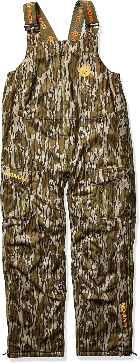 Nomad Mens Conifer Bib | Waterproof & Wind-Resistant Performance Camo Hunting Bib: Clothing
