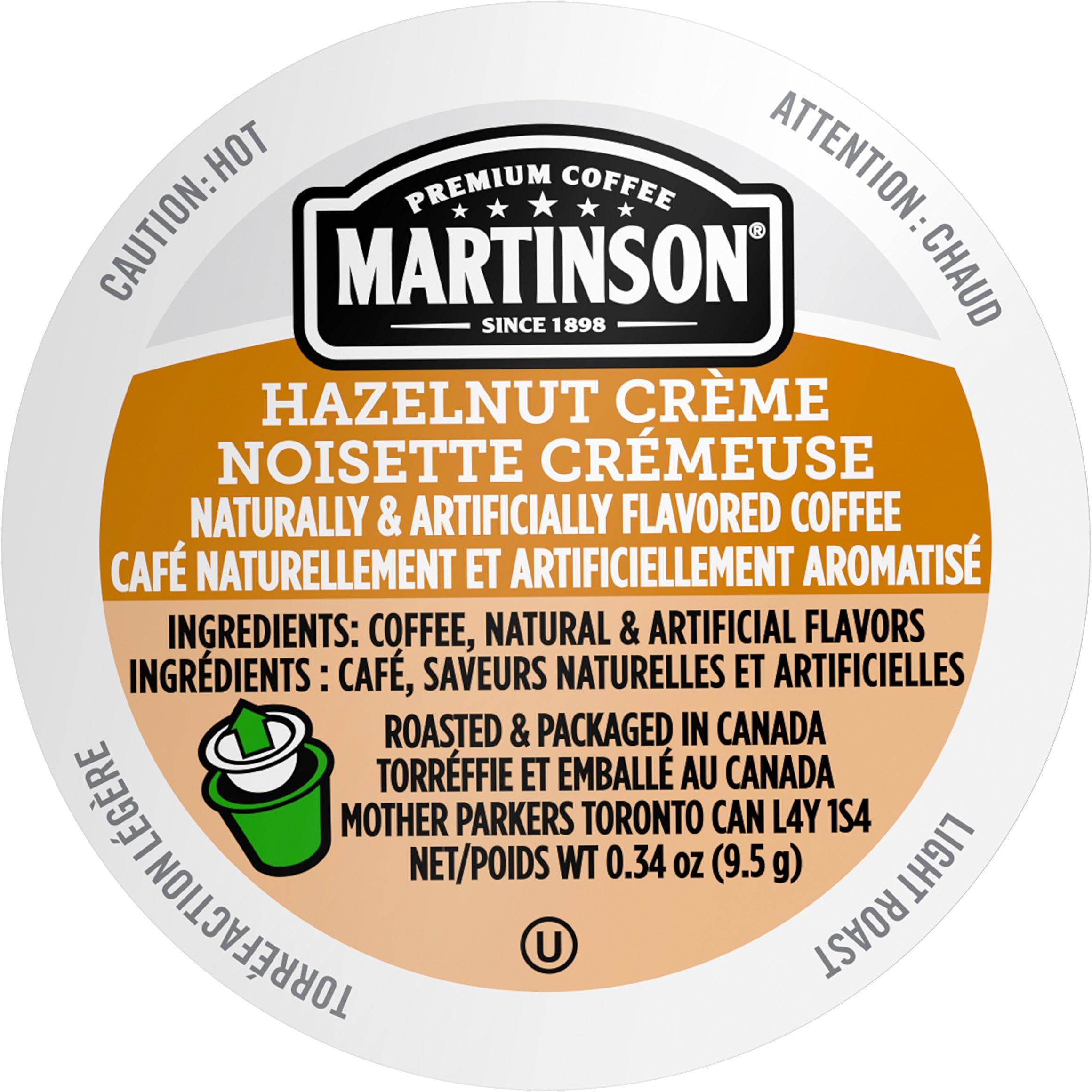 Martinson Single Serve Coffee Capsules, Hazelnut Creme, 48 Count