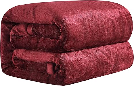 Amazon 毛布 シングル もうふ マイクロファイバー 厚手毛布 フランネル ふわふわ 柔らかい 暖かい 2層重ね 発熱 オールシーズン適用 洗濯可能 静電防止 抗菌防臭 ワインレッド 140 0cm ブランケット 毛布 オンライン通販