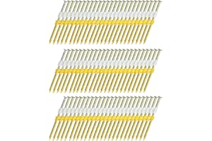 meite 21 Degree Framing Nails 3 Inch x 0.12 Inch Galvanized (2,000 Nails) Full Round Head, Smooth Shank, Plastic Collated for 21 Degree Framing Nailer Gun