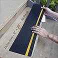 LifeGrip Anti Slip Traction Treads with Reflective Stripe (10-Pack), 6" X 28", Best Grip Tape Grit Non Slip, Outdoor Non Skid Tape, High Traction Friction Abrasive Adhesive for Stairs Step, Black