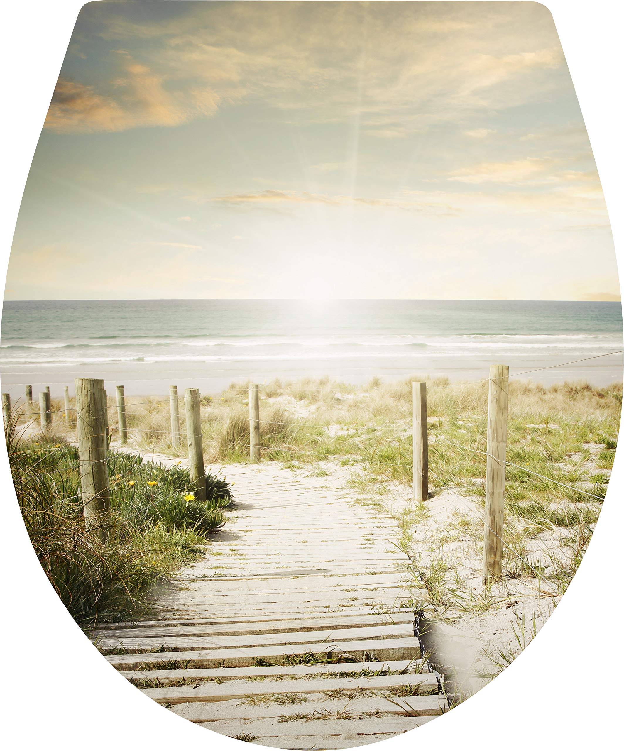 Cornat KSDSC291 Toilet Seat "Dune" Super Flat Design Easy-Care Duroplast Quick Up & Clean Function Soft-Close Mechanism Convenient Top Installation/Toilet Seat/Toilet Lid