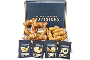 Eastern Standard Provisions Soft Pretzel Gift Box with Gourmet Flavored Salts, Oprah's Favorite Things