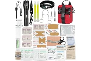 RHINO RESCUE Survival First Aid Kit, HSA/FSA Eligible, Emergency Kit Molle Pouch IFAK Medical Kit for Vehicles Car Camping Backpacking Hiking Hunting
