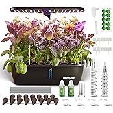 MG-15 Hydroponic Growing System Kits, Smart Indoor Garden with 24W Grow LED Light Full Spectrum, 15 Pods Herb Garden Planter Indoor Gardening for Gifts, Kitchen